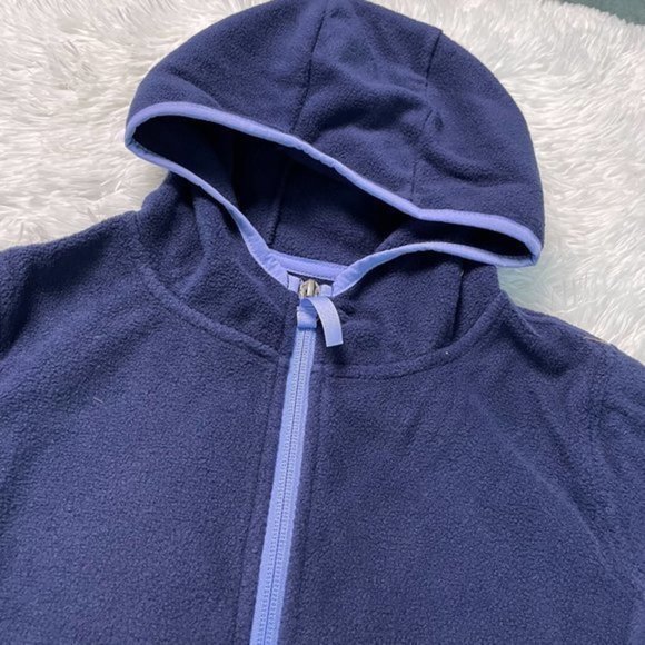 AMAZON ESSENTIALS Navy Fleece Hooded Jacket Large 9/10 - Picture 2 of 10